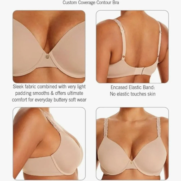 NWT Natori Women's Pure Luxe Custom Coverage Contour, cafe - Picture 3 of 5